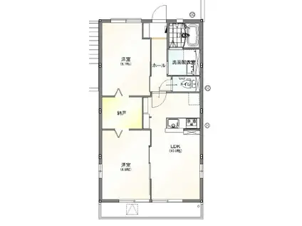 カトリエーム(2LDK/3階)の間取り写真