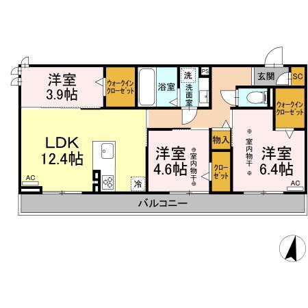 リヴィエール(3LDK/3階)の間取り写真