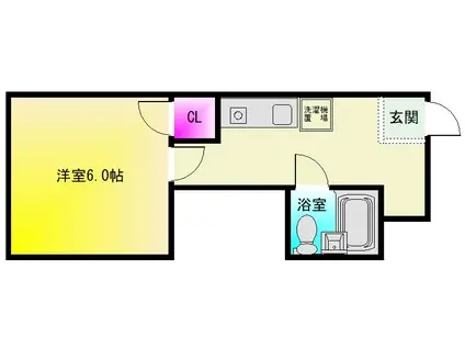 ディバージョン久宝寺(1K/3階)の間取り写真