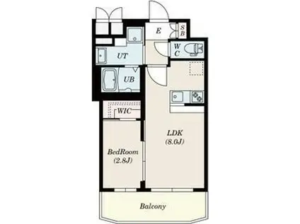エスグランデ難波サウス(1LDK/15階)の間取り写真
