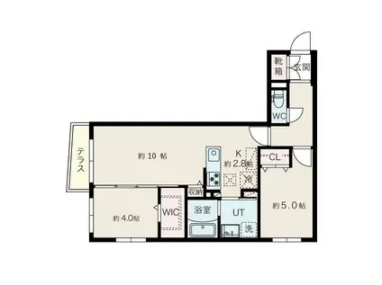 アルファスクエア平岸イースト(2LDK/4階)の間取り写真