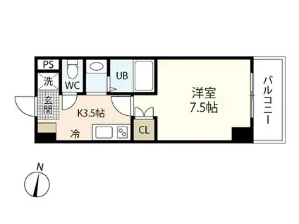 アトラクティブハイム(1K/5階)の間取り写真