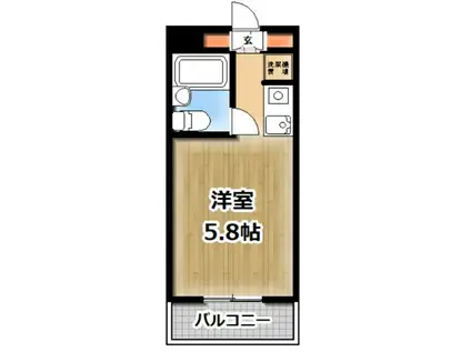 ポートハイム三春台(ワンルーム/4階)の間取り写真