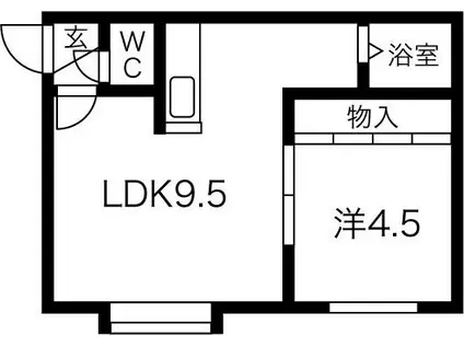 ラムズコートII(1LDK/2階)の間取り写真