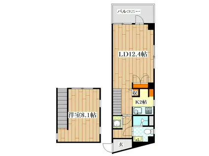 ELM-KIKUNA(1LDK/4階)の間取り写真