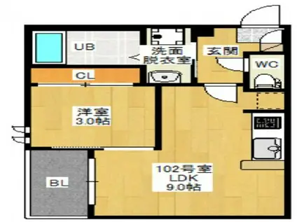 REGALEST LA NOBLE(1LDK/1階)の間取り写真