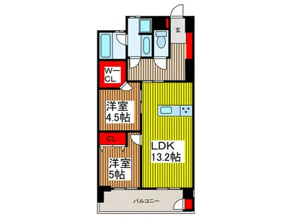 川口青木(2LDK/7階)の間取り写真