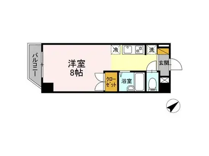 KM・スプリングス(ワンルーム/1階)の間取り写真