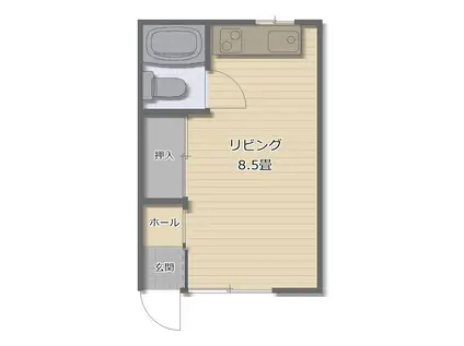 レジデンスプラス(ワンルーム/2階)の間取り写真