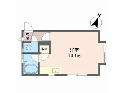 パレスエヴァ八乙女(ワンルーム/1階)の間取り写真