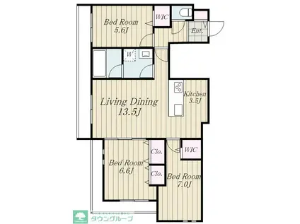 リウニーレ四谷(3LDK/3階)の間取り写真