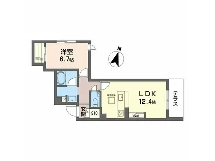 SHAMAISON GARDENS 御影(1LDK/1階)の間取り写真