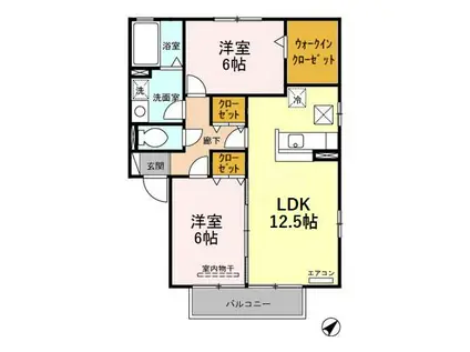 ヴィアレットIII(2LDK/1階)の間取り写真