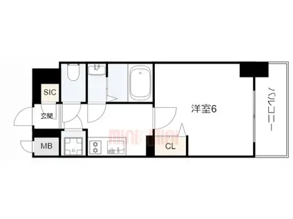 アドバンス神戸セラフィム(1K/10階)の間取り写真