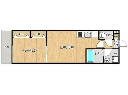 ジーメゾン春日部大場(1LDK/3階)の間取り写真