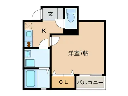 フラットパーク西浅田(1K/1階)の間取り写真