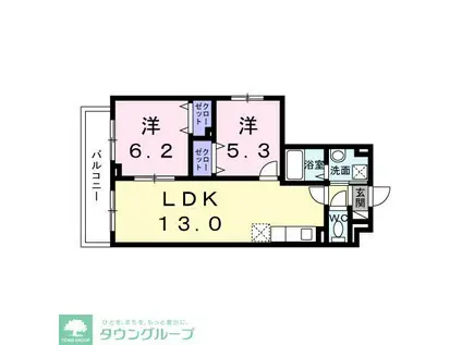 PRETTY FOREST(2LDK/1階)の間取り写真