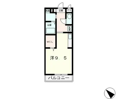 カームリーコート(1K/1階)の間取り写真