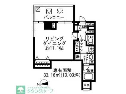 レジディア四谷三丁目(1K/2階)の間取り写真