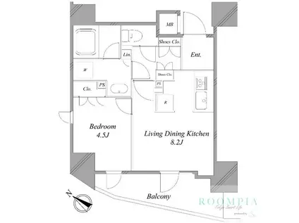ネベル戸越公園(1LDK/5階)の間取り写真