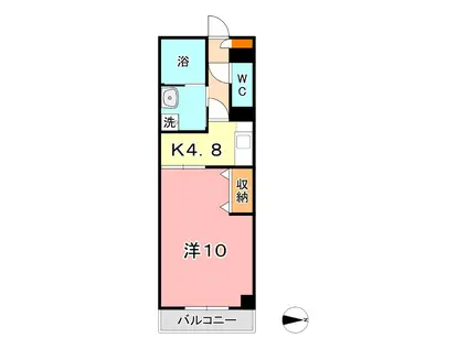 トムキャット102(1K/2階)の間取り写真
