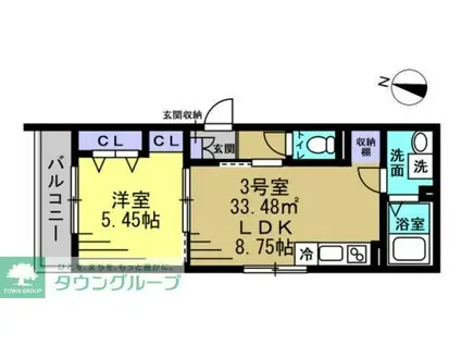 H1蘇我(1LDK/1階)の間取り写真