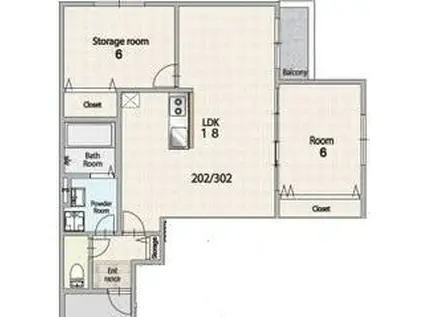 プロスパーコート住吉大社I(2LDK/2階)の間取り写真