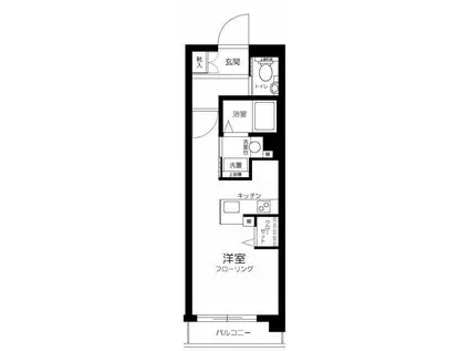 藤和シティホームズ清澄庭園(ワンルーム/3階)の間取り写真