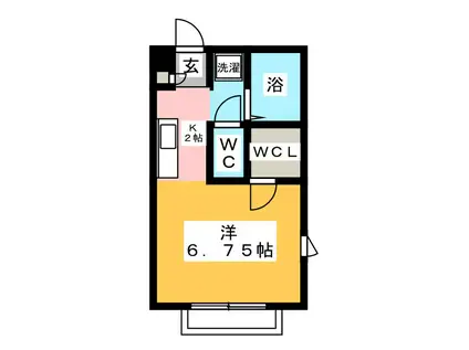 エトワール湘南II(ワンルーム/1階)の間取り写真