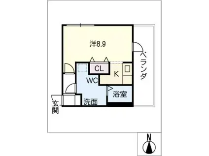 ブランシェ吹上LA SOEUR(ワンルーム/1階)の間取り写真