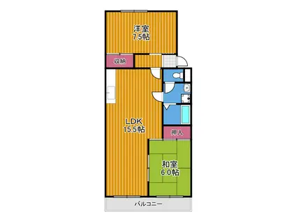 ビィラ・ソレイユ(2LDK/1階)の間取り写真