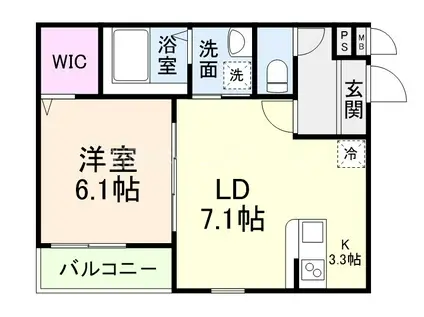 フジパレス大和田II番館(1LDK/3階)の間取り写真