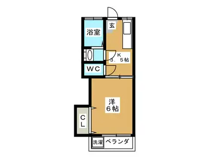 ハイツ栄連(1K/2階)の間取り写真