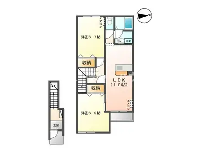 シーマ グランデ(2LDK/2階)の間取り写真