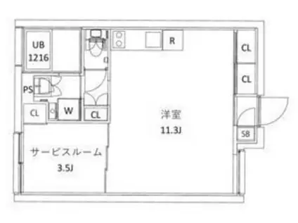 CITY WALK新江古田(ワンルーム/4階)の間取り写真