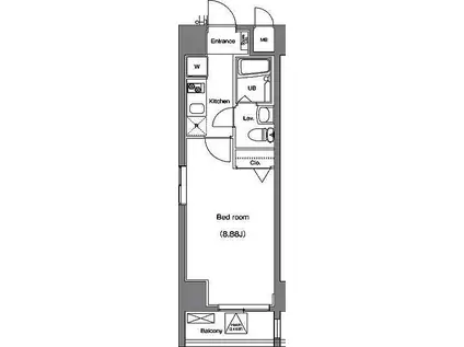 ARTESSIMO ARDITO (1K/9階)の間取り写真