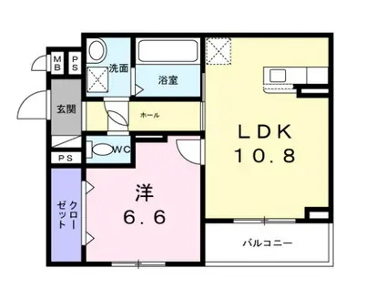 ルヴァンソレイユ(1LDK/2階)の間取り写真