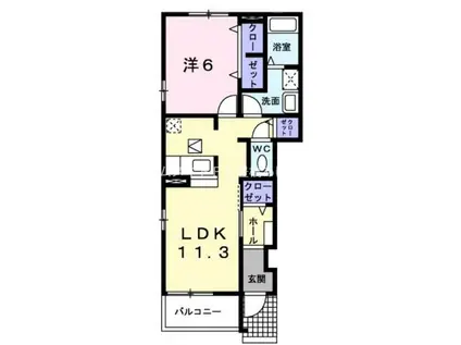 ブライト(1LDK/1階)の間取り写真