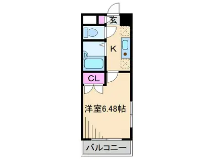 ウィステリア壱番館(1K/3階)の間取り写真