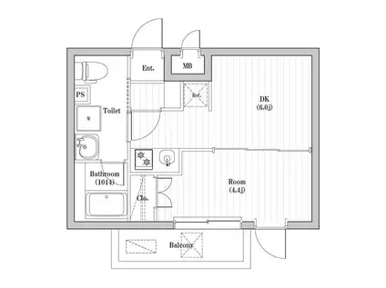 アーバンパーク東向島(1DK/1階)の間取り写真