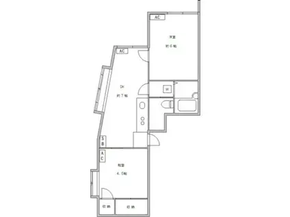 アジュール山王(2DK/1階)の間取り写真