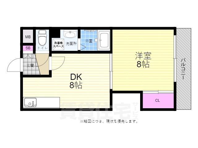 ヴィオラ大芝(1DK/4階)の間取り写真