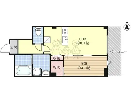 MAISON BLANCHE NAGAI(1LDK/2階)の間取り写真