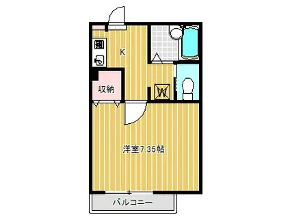 MS COURT(1K/1階)の間取り写真