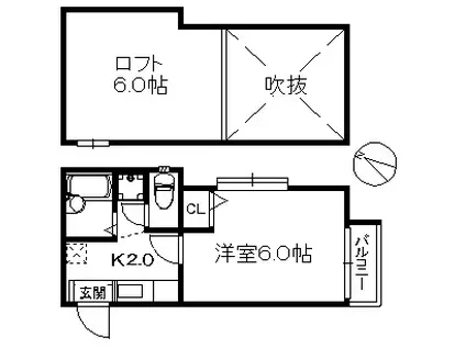 ポラリスCOZY別府 131(1K/1階)の間取り写真