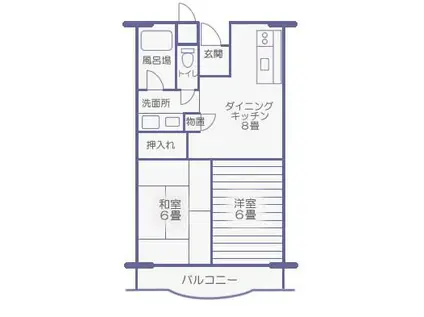 セントラルパレス二俣川(2DK/4階)の間取り写真