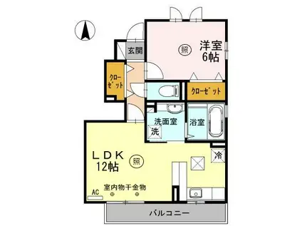 ソレールメゾンA(1LDK/1階)の間取り写真