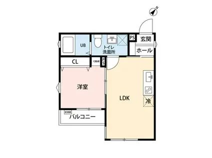 江ノ島アパート(1LDK/3階)の間取り写真