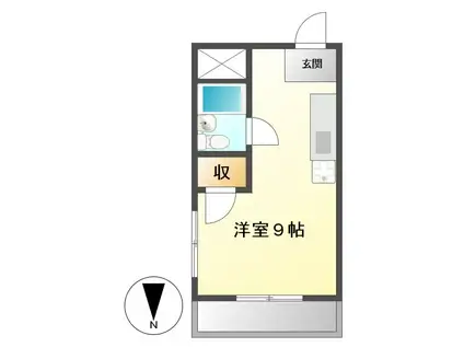 ドエルM・H(ワンルーム/2階)の間取り写真