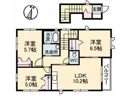 グリーンタウン(3LDK/2階)の間取り写真